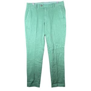 Bonobos Mens Pants Dark Green Slim Taper Cotton Blend Stretch 33x30